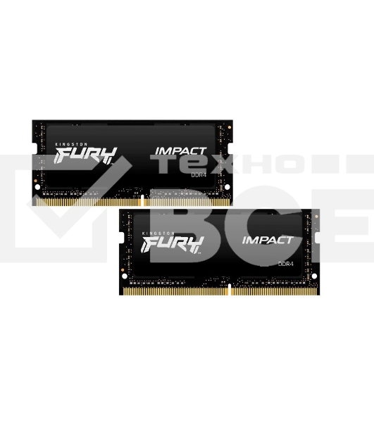 Оперативная память Kingston Fury Impact, DDR4, 16GB (2x8GB), 3200MHz, CL20, SO-DIMM