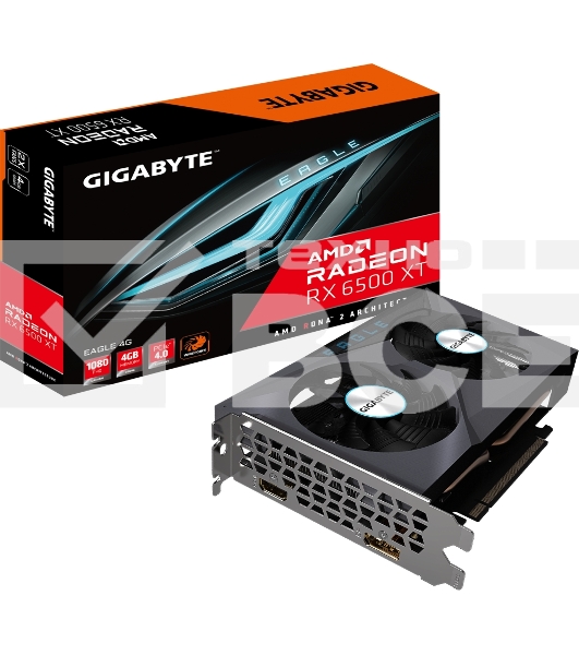 Видеокарта Gigabyte PCI-E GV-R65XTEAGLE-4GD AMD Radeon RX 6500XT 4096Mb 64 GDDR6 2900/12000 HDMIx1 DPx1 HDCP Ret