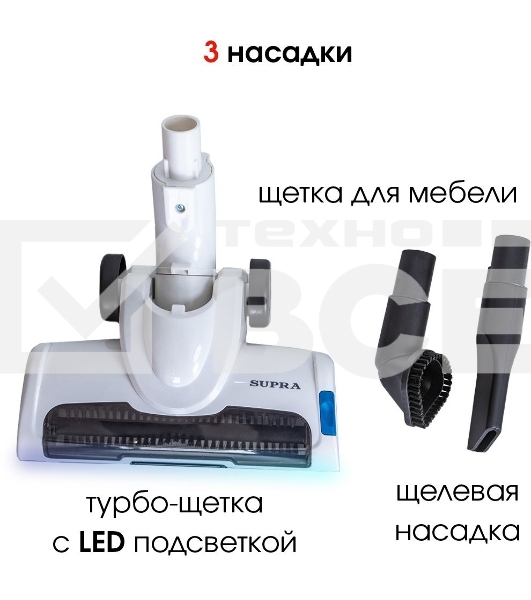Пылесос ручной SUPRA VCS-5097 140Вт белый/синий