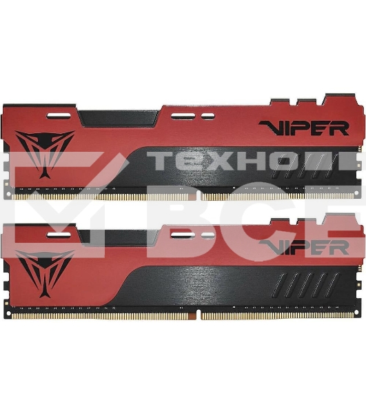 Оперативная память Patriot Viper Elite II, DDR4, 16GB (2x8 GB), 3200 MHz, CL18, радиатор, красный, чёрный