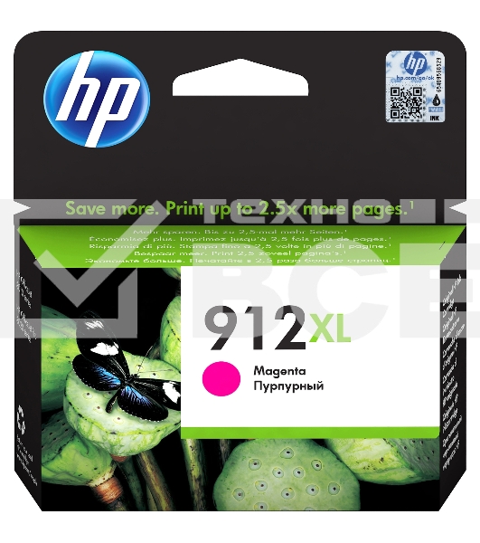 Картридж струйный HP 912XL 3YL82AE пурпурный (825 стр.) для HP OfficeJet 801x/802x