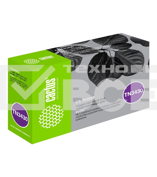 Картридж лазерный Cactus CS-TN3430 черный (3000стр.) для Brother HL L5000/5100/5200/6250/6300/6400