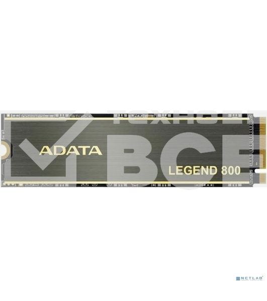 Накопитель SSD ADATA LEGEND 800, 1Tb, PCIe 4.0 x4, M.2 2280, NVMe, R/W 3500/2200, с радиатором