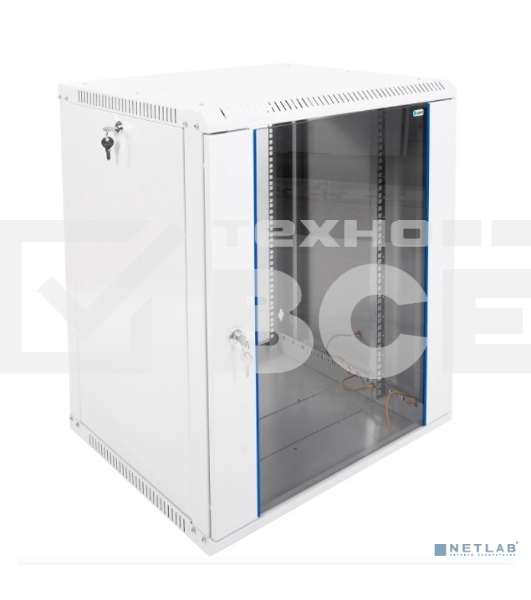 Шкаф телеком. настенный разборный 15U (600х520) дверь стекло (ШРН-Э-15.500) (1 коробка)