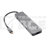 Док-станция Type-C Gembird UHB-D1, 5в1: 3хUSB3.1, Type-C PD100W, HDMI, кабель 17см, алюминий, фото3