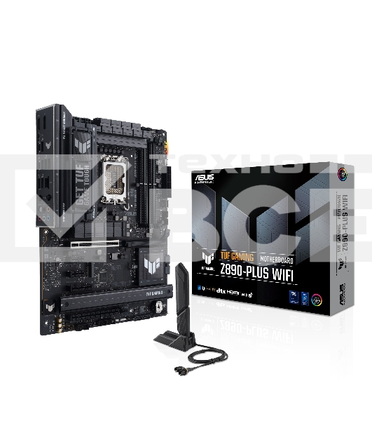 Материнская плата ASUS TUF GAMING Z890-PLUS WIFI, LGA 1851, Intel Z890, 4xDDR5, 4xSATA, 4xM.2, 1xPCIe 5.0 x16, 1xPCIe 4.0 x4, 1xDP, 1xHDMI, 1xUSB-C 3.2 Gen 2x2, 1xUSB-C Thunderbolt 4, 1x 2.5Gb LAN, 3xUSB-A 3.2 Gen 1, 3xUSB-A 3.2 Gen 2, 5x3.5 мм, 1xWi-Fi 7