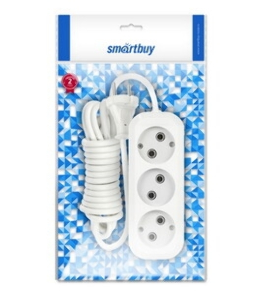 Удлинитель бытовой Smartbuy (SBE-10-3-15-N) 3 гнз х 15 м (10А/2.2 кВт, ПВС 2х1.0)