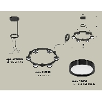 Светильник Ambrella light XR92051100/6 SBK/PBK черный песок/черный полированный GX53 (A9205,C9232,N8113), фото 1