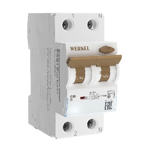 Дифференциальный автомат  Werkel 1P+N 25 A  30 mА  6 kА  C А W922P256