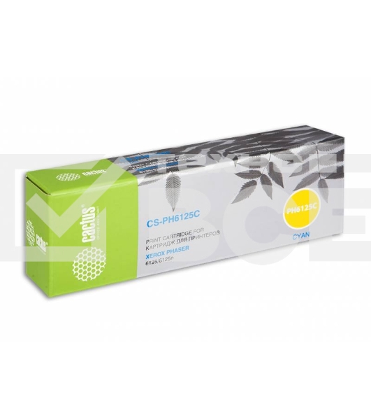 Картридж лазерный Cactus CS-PH6125C (106R01335) голубой (1000 стр.) для Xerox 6125/6125n