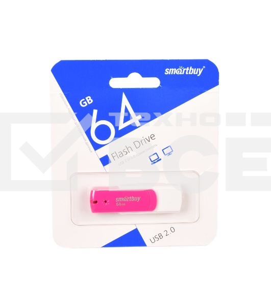 Флешка USB 64Gb USB USB 2.0 Smartbuy Diamond Pink (SB64GbDP)