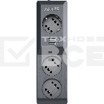 Сетевой фильтр Surge protector Pilot 3G 3xGP euro outlets, 10А/2.2кВа, 2xUSB, 3m, black, фото 1