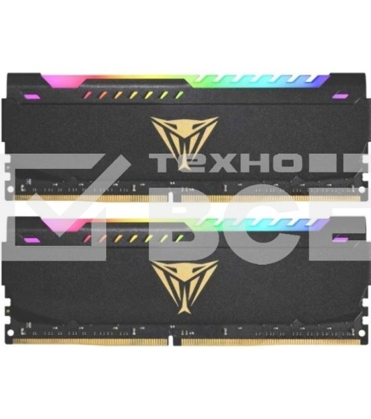 Оперативная память Patriot Viper Steel, DDR4, 32GB (2x16GB), 3600MHz, CL20, с радиатором, RGB, черный