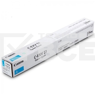Тонер Canon C-EXV51C 0482С002 голубой туба для копира iR-ADV C5535/5535i/5540i/5550i/5560ii MFP