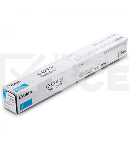 Тонер Canon C-EXV51C 0482С002 голубой туба для копира iR-ADV C5535/5535i/5540i/5550i/5560ii MFP