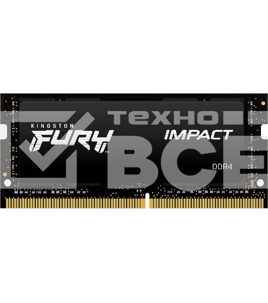 Оперативная память Kingston Fury Impact, DDR4, 16GB (1x16GB), 3200MHz, CL20