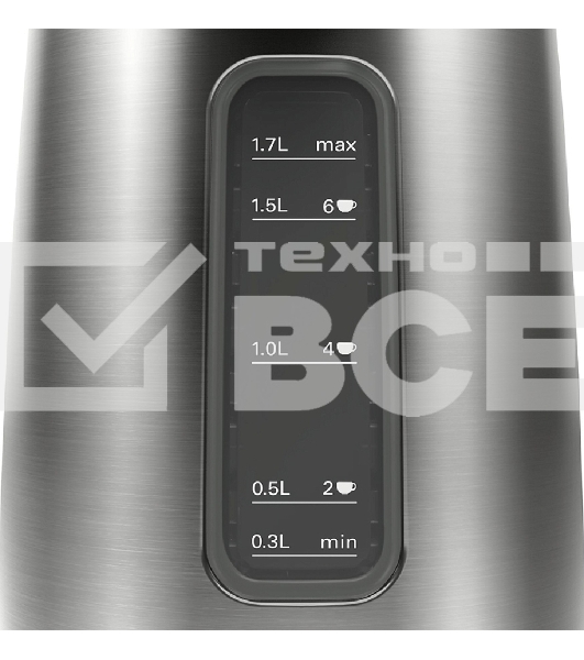 Чайник Bosch TWK5P475 Цвет: графитовый, 2400 Ватт, скрытый нагр.элемент, 1.7 л