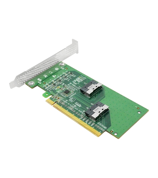 Адаптер для SSD PCIe x16 to Two SlimSAS SFF-8654 8i Adapter