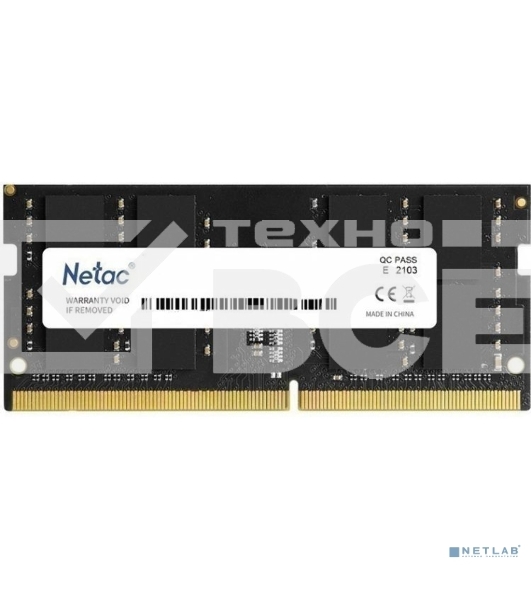Оперативная память NETAC Basic, DDR4, 16GB (1x16GB), 3200MHz, CL22, SO-DIMM