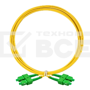 Патч-корд волоконно-оптический ExeGate FC-D-9-SC/APC-SC/APC-2M-LSZH (Шнур ВО SM 9/125 (OS2/G.652.D), SC/APC-SC/APC, Duplex, LSZH, 2м)