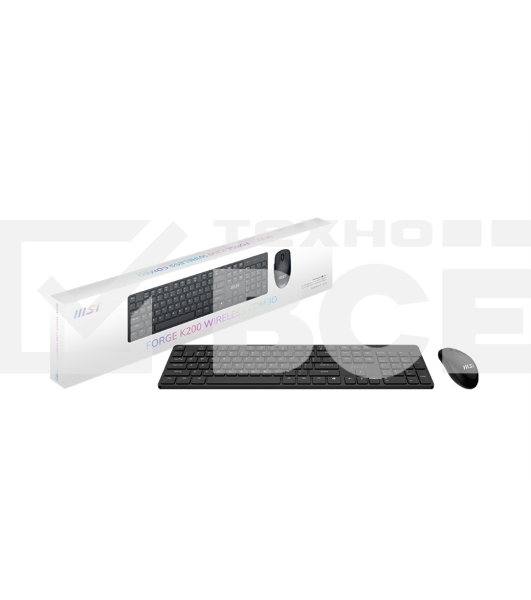 Комплект клавиатура+мышь MSI K200 Combo MS-8ZA4 беспроводной, USB, 1600 DPI, чёрный