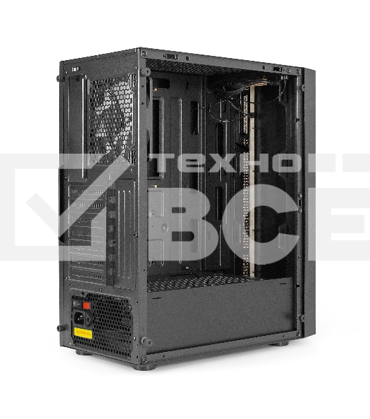 Компьютерный корпус Miditower ExeGate EVO-9211-EVO800 (ATX, БП EVO800RGb с вент. 12см, с окном, 2хUSB+1хUSB3.0, HD аудио, черный, 1 вент. с RGb подсветкой)