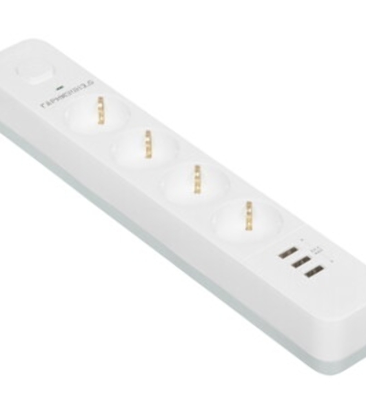 Сетевой фильтр Гарнизон 2.0 Мультипорт EPS-4-U3-W-4, 4 р, 10А, 3xUSB, 4 м, ур.защиты 2+, белый, пакет