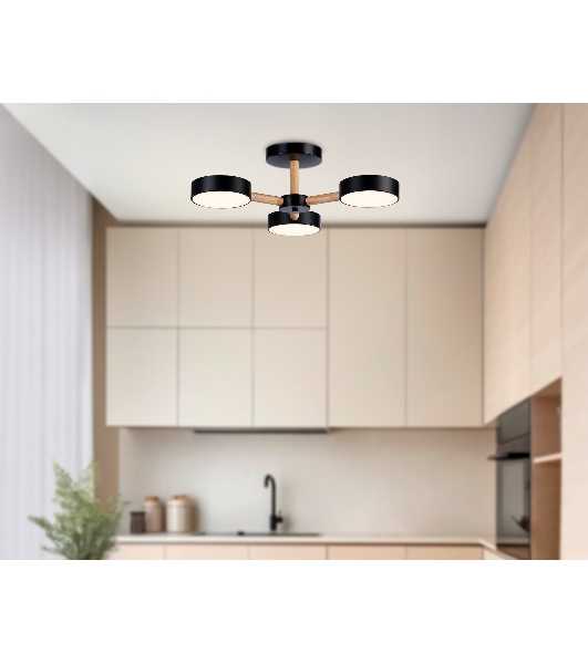 Светильник Ambrella light FL4823/3 BK черный 3000K-6400K 40W D580*160 (ПДУ ИК)