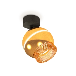 Комплект поворотного светильника Ambrella light XM1105010 PYG/SBK/CF золото желтое полированное/черный песок/кофе MR16 GU5.3 LED 3W 4200K