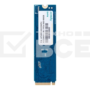 Накопитель SSD Apacer AS2280P4, 256Gb, M.2 2280, PCIe 3.0 x4, NVMe, R/W 2100/1300