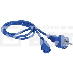 Шнур питания C13-Schuko прямая, 3х0.75, 220В, 10А, синий, 3 метра, фото 1