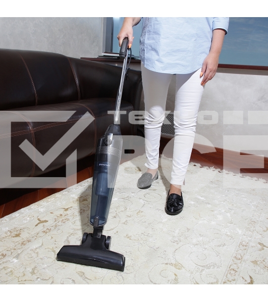 Пылесос вертикальный циклонного типа Endever SkyClean VC-293 черный/серый, питание от сети, 120 Вт, уборка сухая, пылесборник 1.5 л
