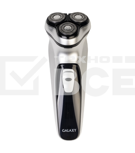 Бритва Galaxy Line GL 4209, серебряный с черным, роторная, аккумуляторная, 5 Вт, Li-Ion аккумулятор емкостью 600 мА*ч, время непрерывной работы до 1,5 ч, ножи из нержавеющей стали, 3 независимые плавающие головки, возможность промывки бреющего блока, инди