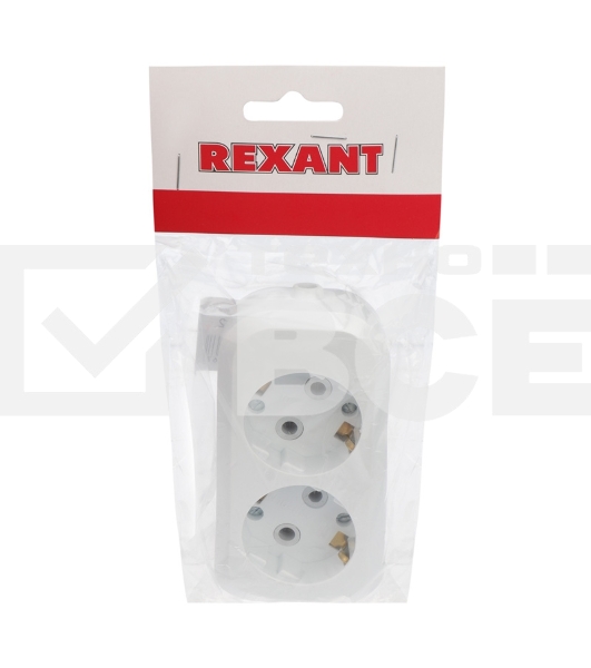 Колодка 2 гнезда с заземлением Rexant