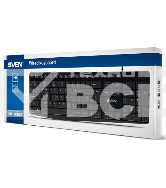Клавиатура Sven KB-S305 чёрная USB