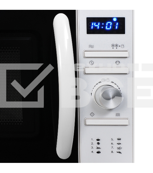 Микроволновая печь Hyundai HYM-D3027 белый, 20 л, 700 Вт, переключатели - поворотный механизм/кнопки