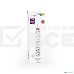 Сетевой фильтр CBR CSF 2505-5.0 White CB, 5 евророзеток, длина кабеля 5 метров, цвет белый, коробка, фото 1