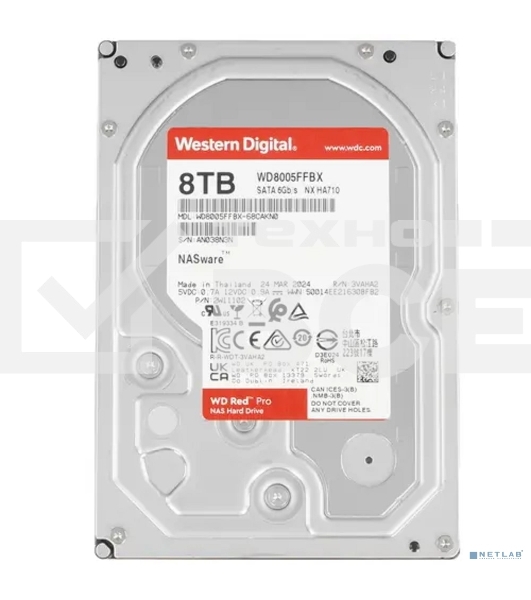Жесткий диск WD SATA-III 8TB WD8005FFBX NAS Red Pro (7200rpm) 256Mb 3.5