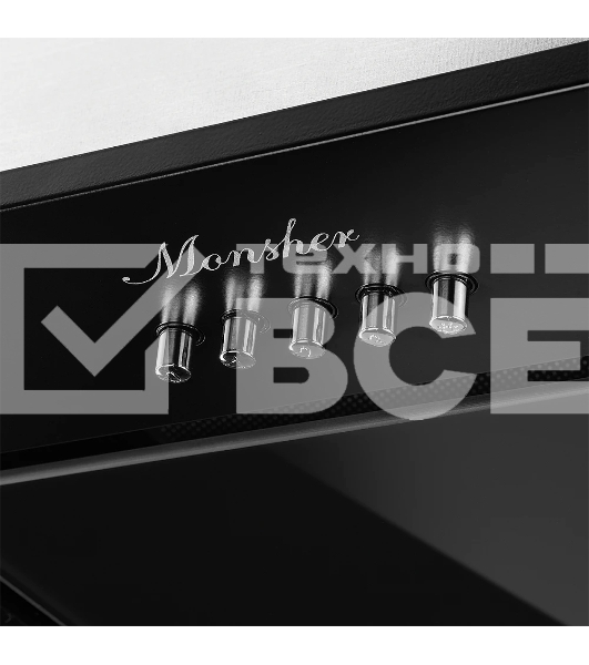 Встраиваемая вытяжка MONSHER INNA 40 Noir, 40 см, производительность 750 м3/ч, 3 скорости, турбо режим, механическое управление, уровень шума 45 дБ, LED освещение, угольный фильтр KF-Y (опция), цвет черный/нержавеющая сталь