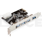 Контроллер ExeGate EXE-314 v2.0 (PCI-E x1 v2.0, 4*USB3.0 ext., разъем доп.питания Molex, VIA Labs Chipset VL805), фото2