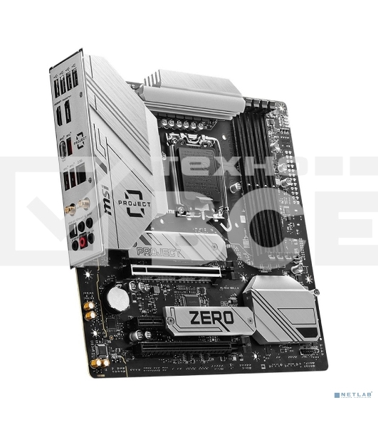 Материнская плата MSI B760M PROJECT ZERO,(Обратное подключение разъемов) LGA 1700, Intel B760, 4xDDR5, 4xSATA, 2xM.2, 1xPCIe 5.0 x16, 1xPCIe 4.0 x4, 1xPCIe x1, 1xHDMI, 1xDP, 3xUSB 3.2 Gen 2, 4xUSB 2.0, 1xUSB 3.2 Gen 2x2, 1x 2.5Gb LAN, 5x3.5 мм, 7.1, mATX