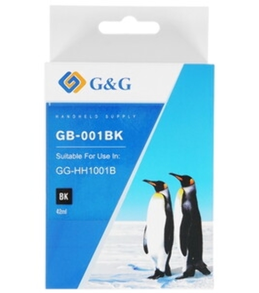 Картридж струйный G&G Gb-001BK черный сольвентный (42 мл) для G&G GG-HH1001B