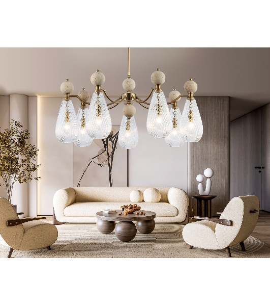 Люстра Ambrella light LH53287/7 BS/CL латунь/прозрачный E14*7 max 40W D815*900