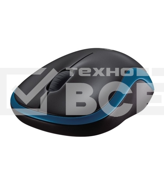 Мышь беспроводная Logitech M185 синий, 1000 dpi, радиоканал, USB, кнопки - 3