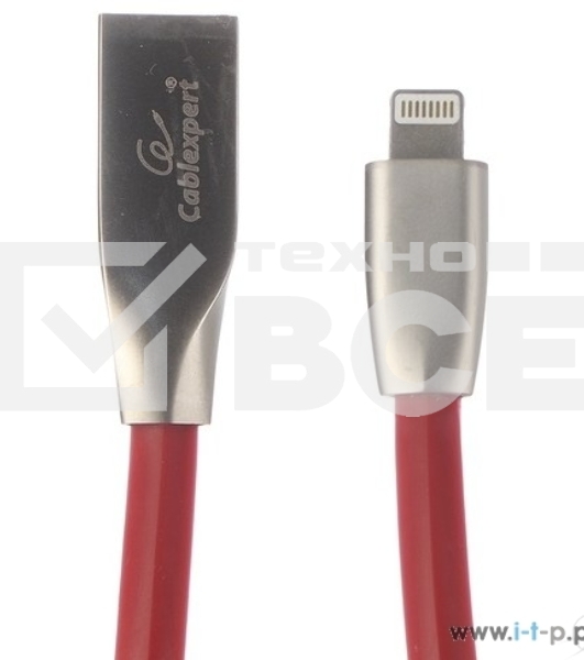 Кабель Cablexpert для Apple CC-G-APUSB01R-1.8M, AM/Lightning, серия Gold, длина 1.8м, красный, блистер