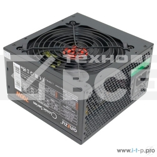 Блок питания Ginzzu CB700 12CM черный,24+4p,2 PCI-E(6+2), 6*SATA, 3*IDE,оплетка MB, кабель питания