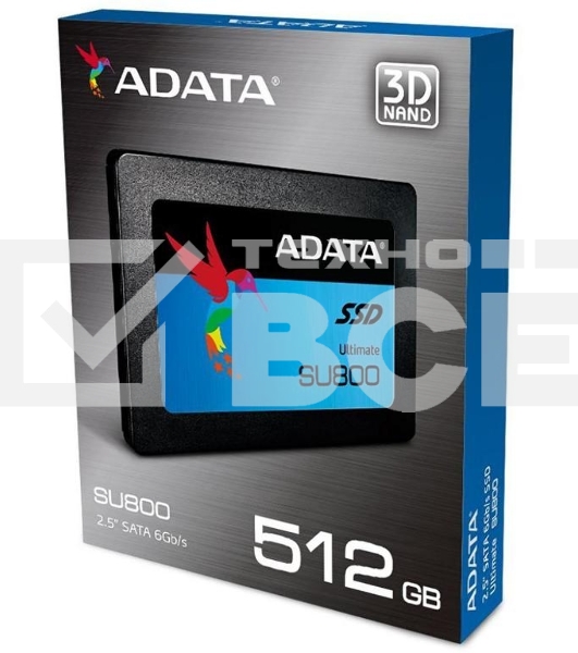 Накопитель SSD ADATA SU800, 512Gb, SATA III, 2.5