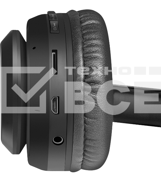 Беспроводные/проводные наушники Defender FreeMotion B552 черный, накладные, Bluetooth + проводной, складная конструкция, до 5 ч