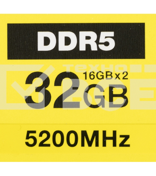 Оперативная память Corsair Vengeance, DDR5, 32GB (2x16 GB), 5200 MHz, CL40, радиатор, чёрный