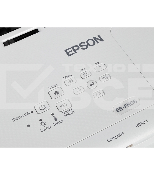 Проектор Epson EB-FH06 white (LCD, 1920×1080, 3500Lm, 16000:1, 2.7 kg) (V11H974040)